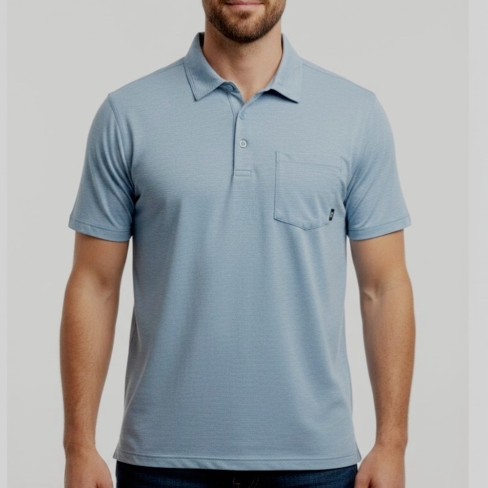SAXX Droptemp Lightweight Pale Blue Polo Shirt for Men - XL
